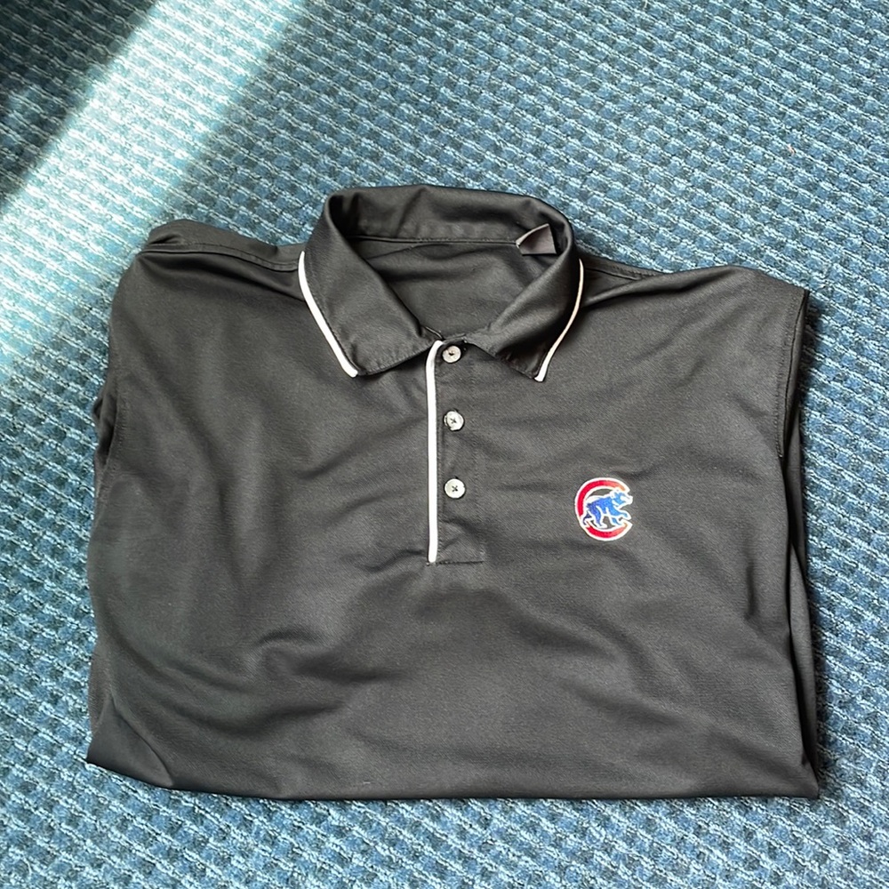 Men’s Chicago Cubs Medium Black and White Golf Polo Shirt